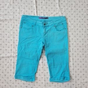 C Pink Y2K Aqua Blue Capris 💙